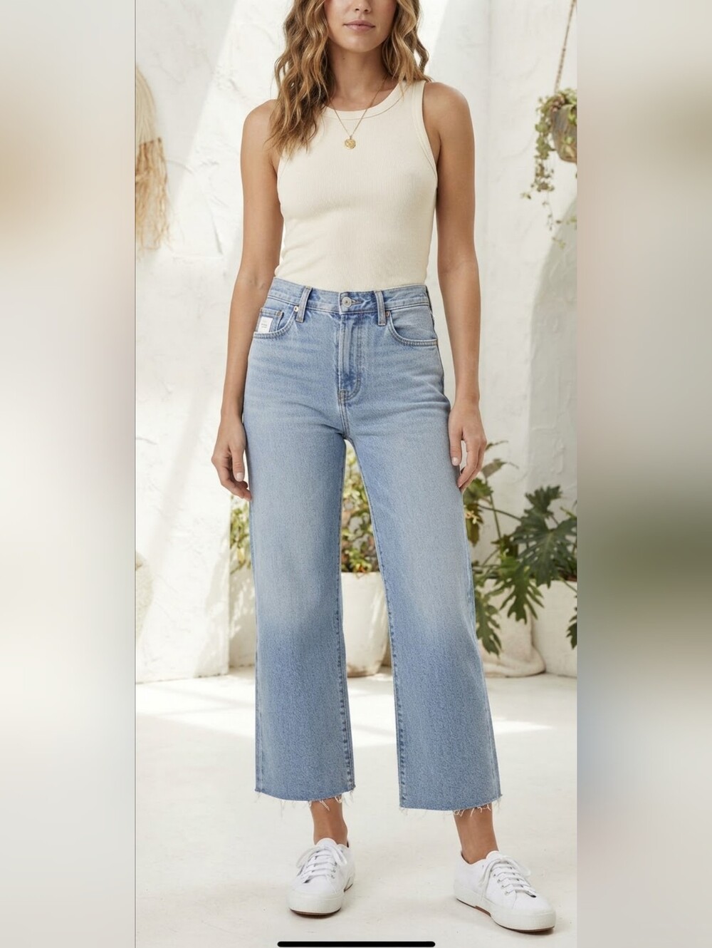 Seven For All Mankind Alexa Crop Straight Leg Jeans Light Wash Size 25